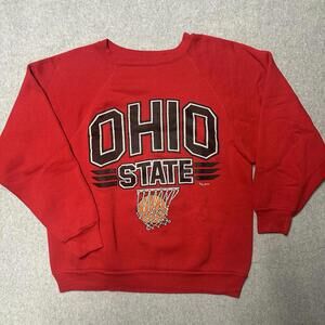 Vintage Ohio State Buckeyes Sweatshirt Mens Large Red Football 80s Basketball